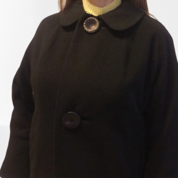 Cashmere Vintage Black Winter Coat - Picture 4 of 15